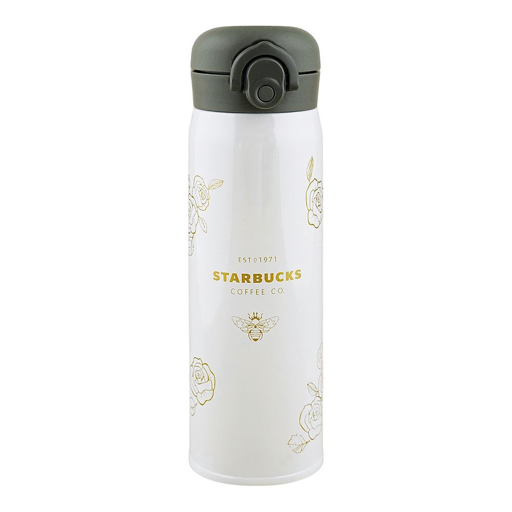 Starbucks Camellia Thermos Water Bottle - Off White - D-4