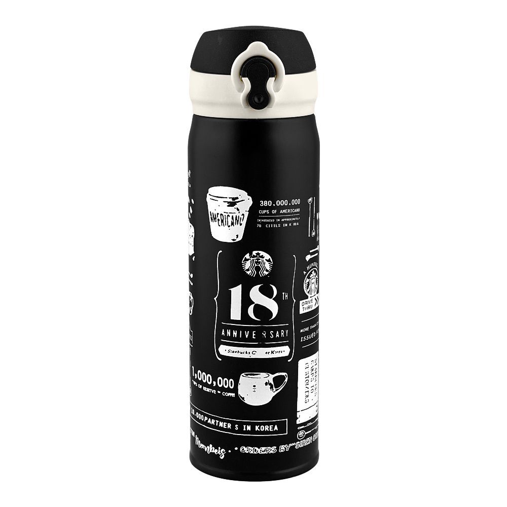 Starbucks 18th Anniversary Black Thermos Bottle – Black - 500ml