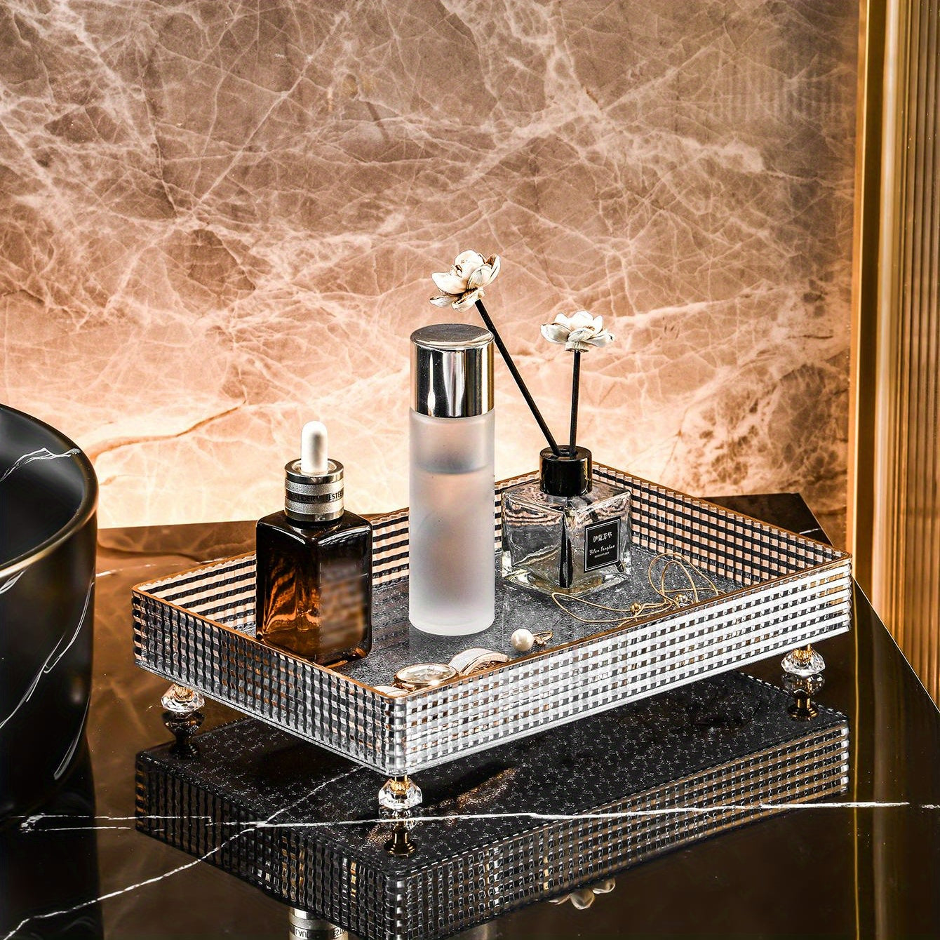 Glitter Vanity Organizer Tray