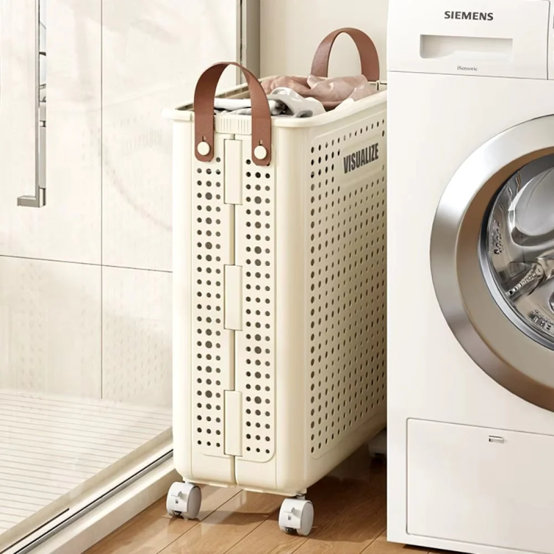 Large Capacity Movable Folding Laundry Basket