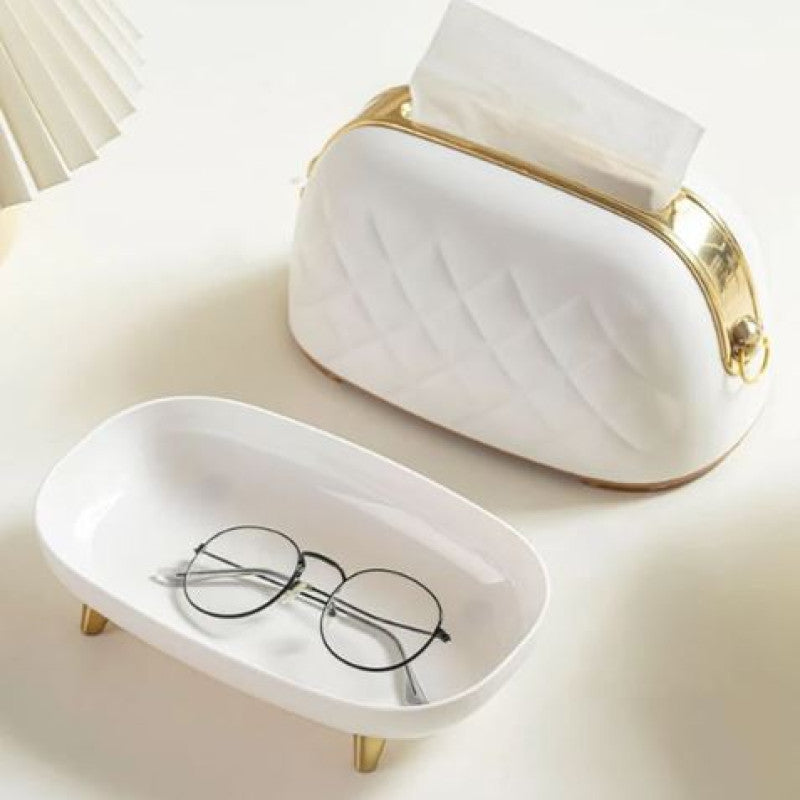 CREATIVE PLASTIC BAG TISSUE BOX WITH SPRING HOLDER