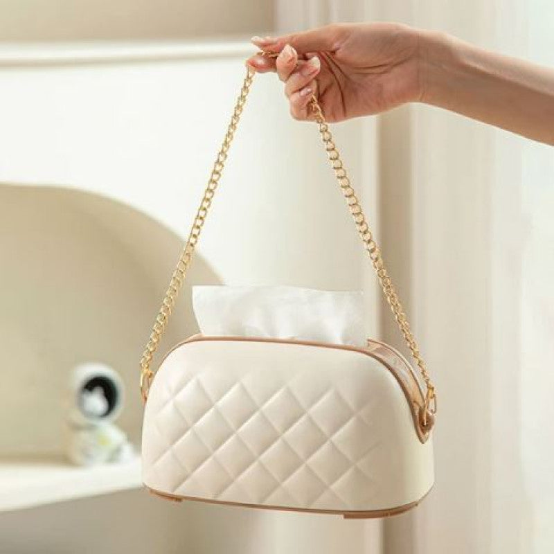 CREATIVE PLASTIC BAG TISSUE BOX WITH SPRING HOLDER