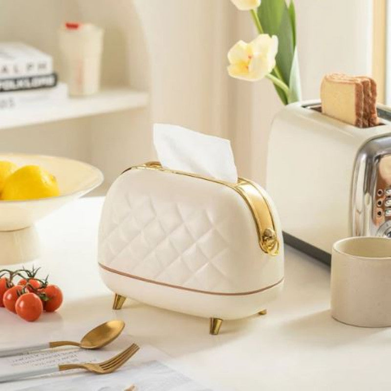 CREATIVE PLASTIC BAG TISSUE BOX WITH SPRING HOLDER