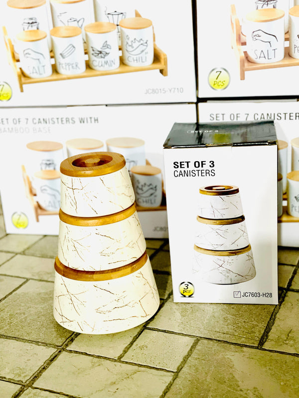 Elegant Ceramic Canisters – Set of 3