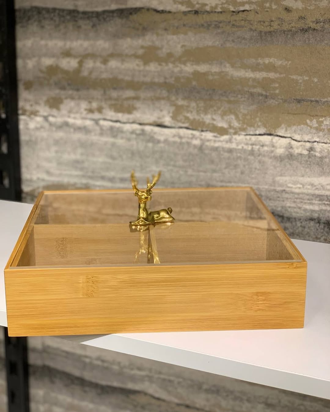 BAMBOO 4 PARTITION DRYFRUIT TRAY - Square