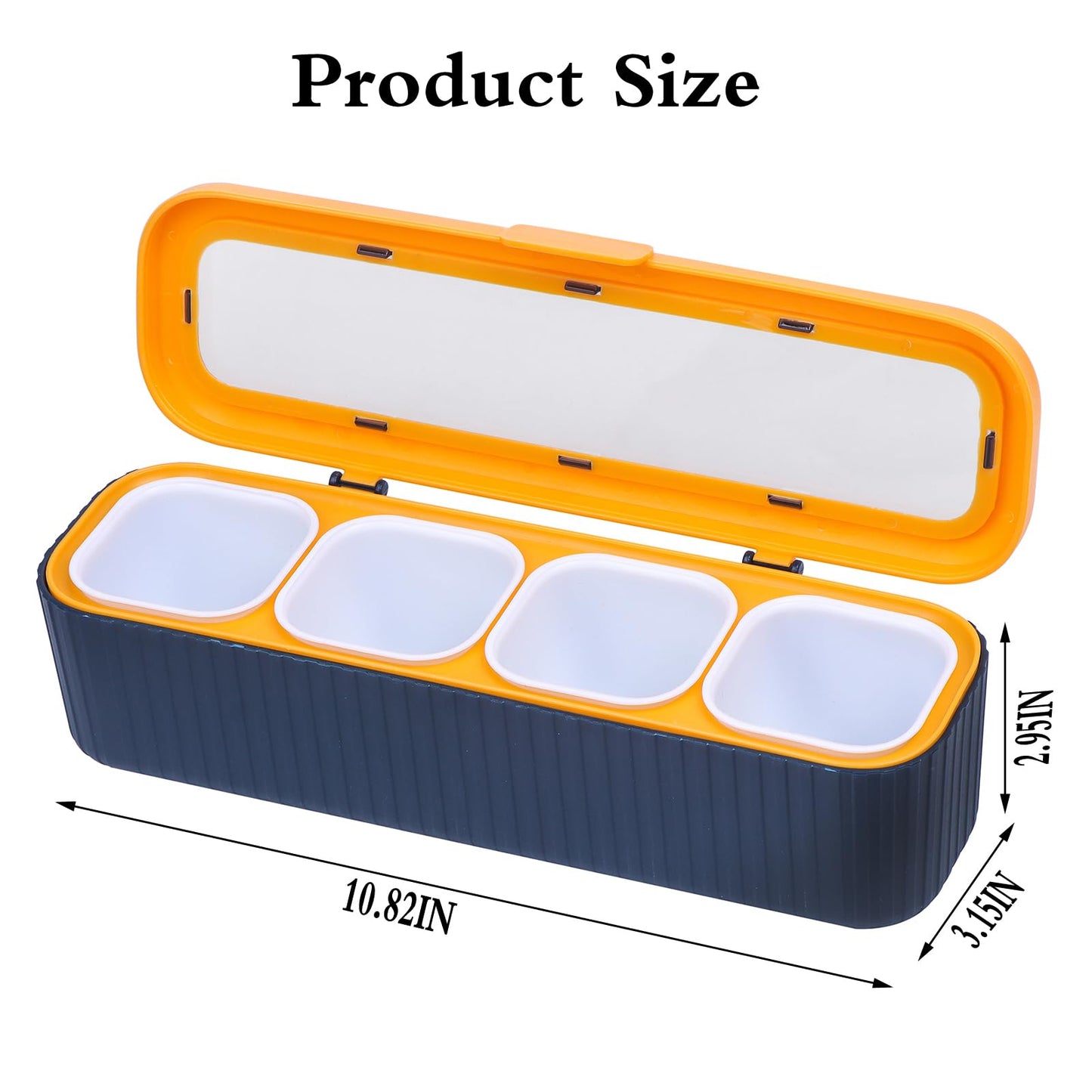 4-Compartment Seasoning Jar Storage Container