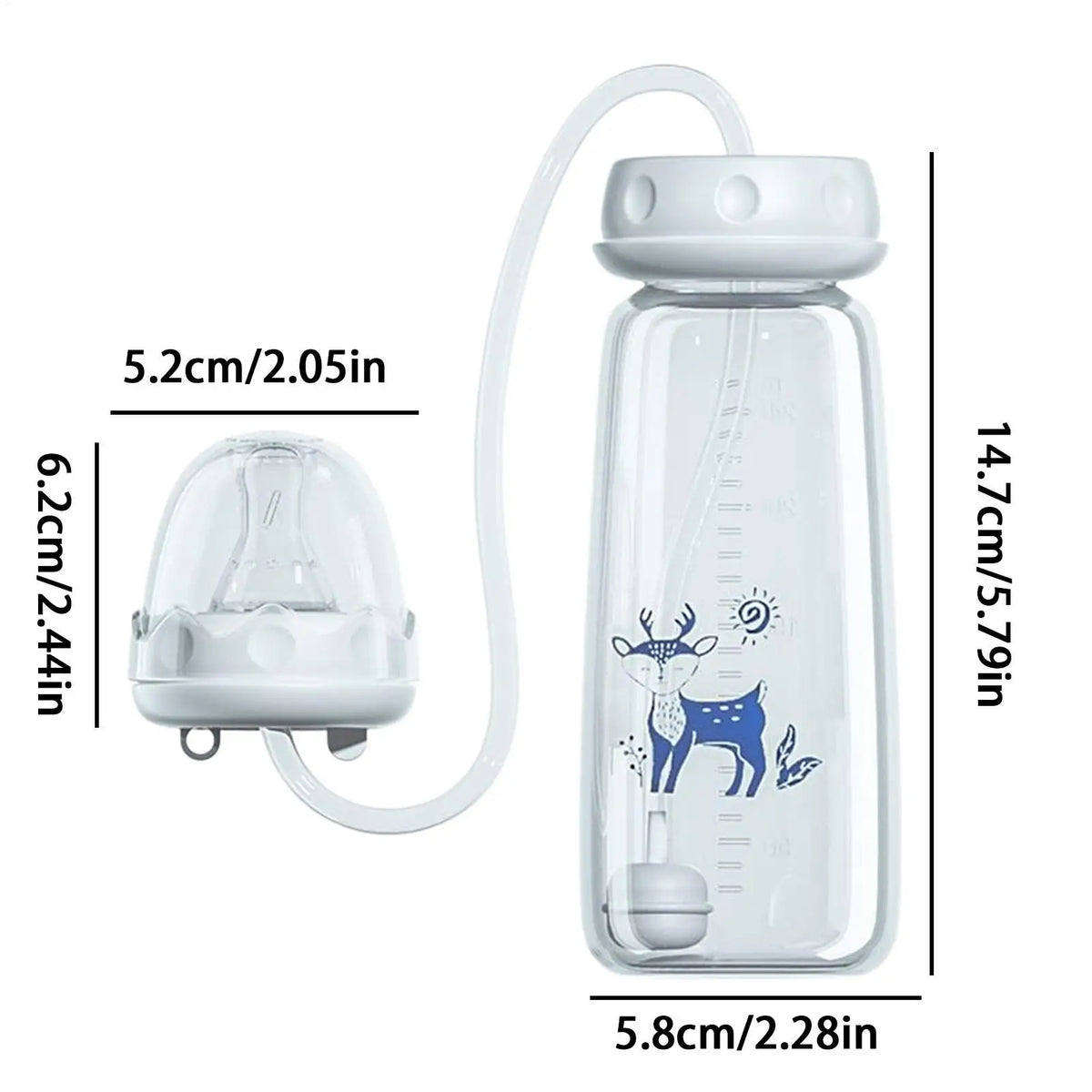 HANDS-FREE FEEDING BOTTLE + FREE STRAW BRUSH