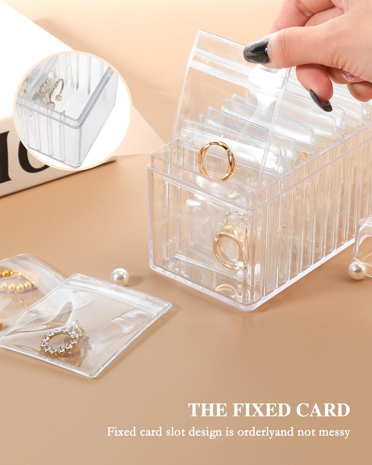 Transparent Jewelry Box with 20 Anti-Fouling Pouches