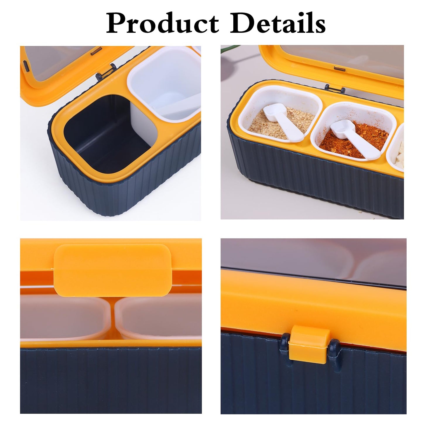 4-Compartment Seasoning Jar Storage Container