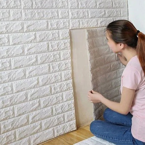 White 3d Brick Wallpaper Sheets
