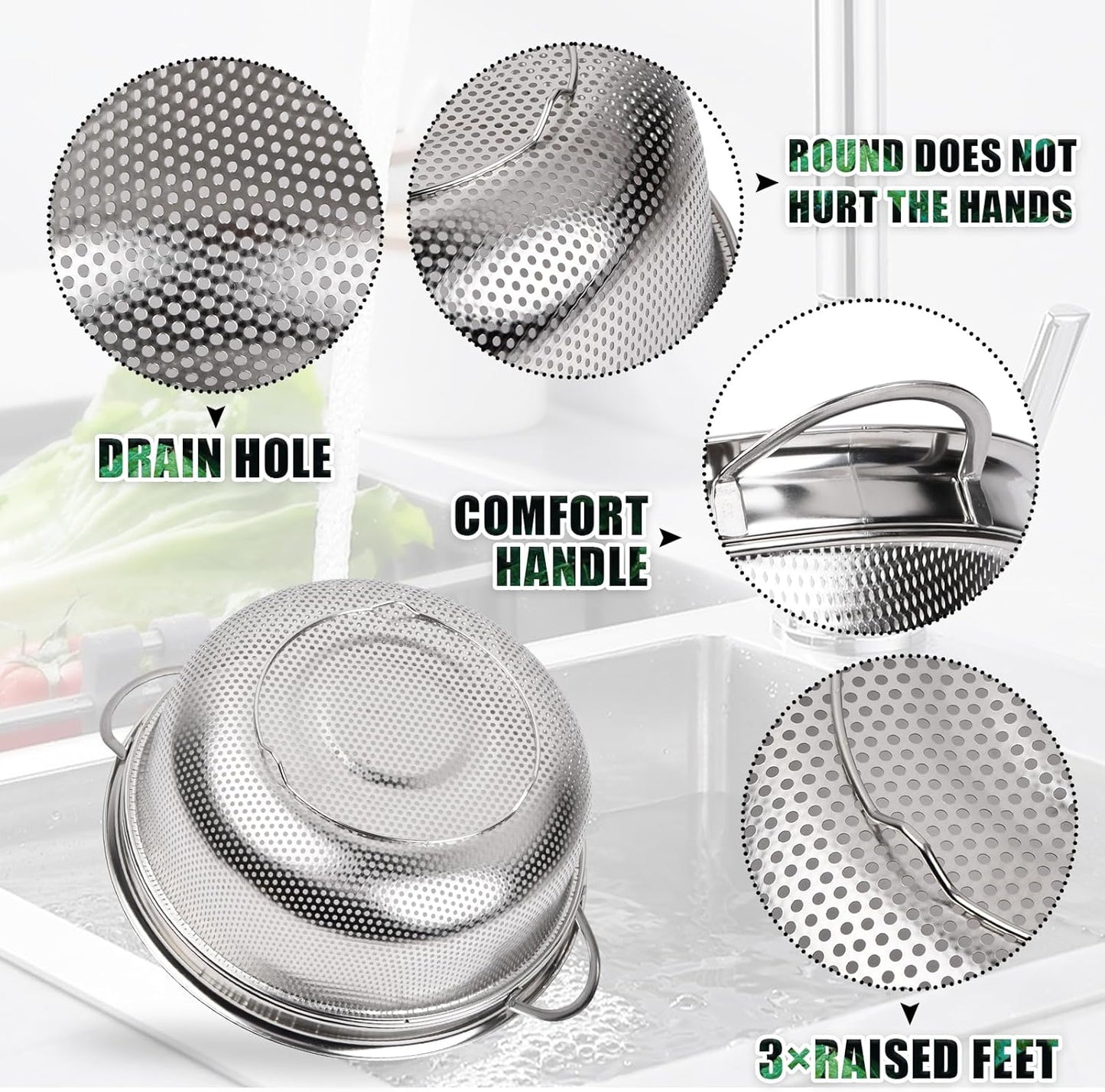Heavy Gauge Stainless Steel Strainer