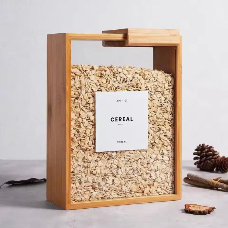 Wooden Cereal Storage Jar