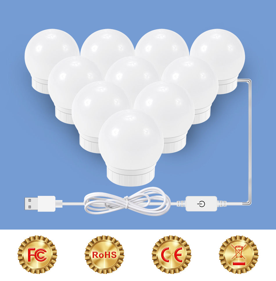 10 Pcs Vanity Mirror Bulbs – 3 Light Modes