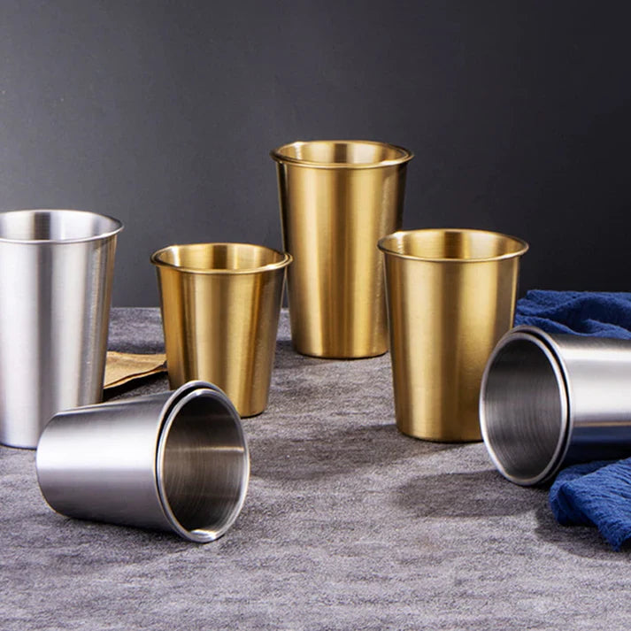 Golden Plain Steel Glass