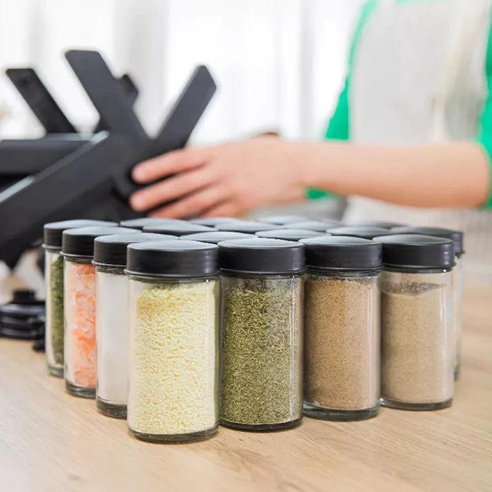 Rotating Spice Rack With 18 Jars