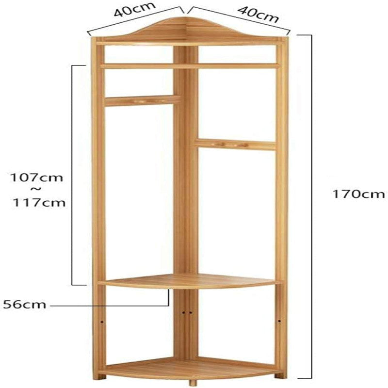 Bamboo Free-Standing Coat & Garment Rack with Hooks – Multi-Functional Corner Stand