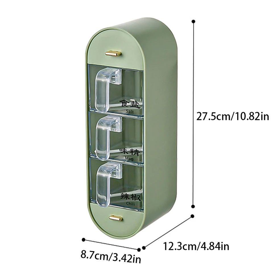 Wall Mounted Condiment Organizer Kitchen Storage Box