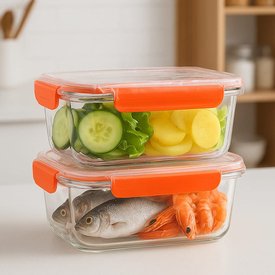 Borosilicate Glass Containers (2-Pack) - 650 ML