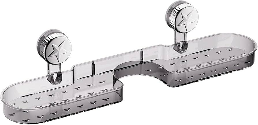Space Saving Acrylic Luxury Suction Cup Bathroom & Sink Storage Shelf