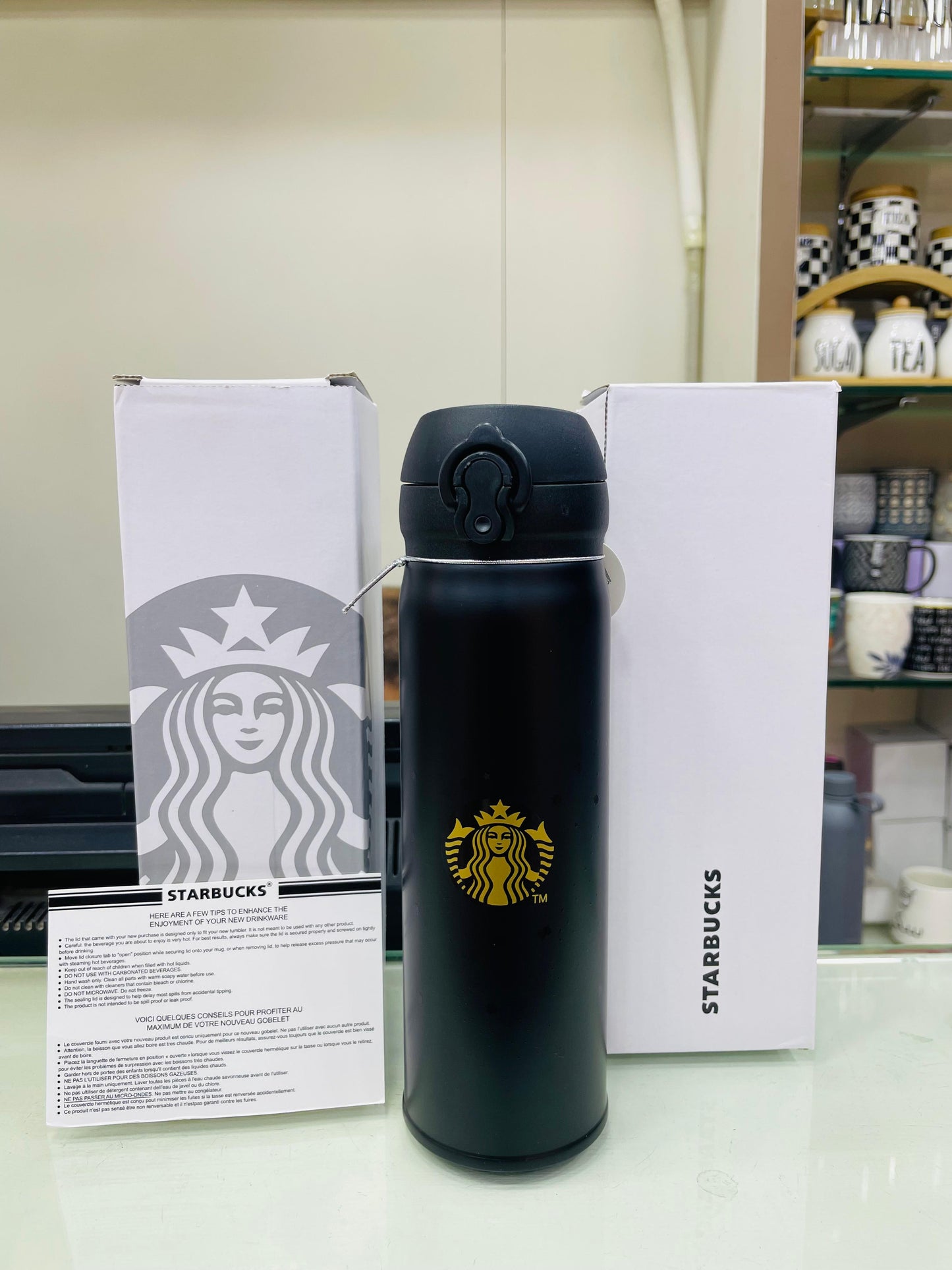 Starbucks Stainless Steel Thermos Water Bottle - Black E-5 - 500ml