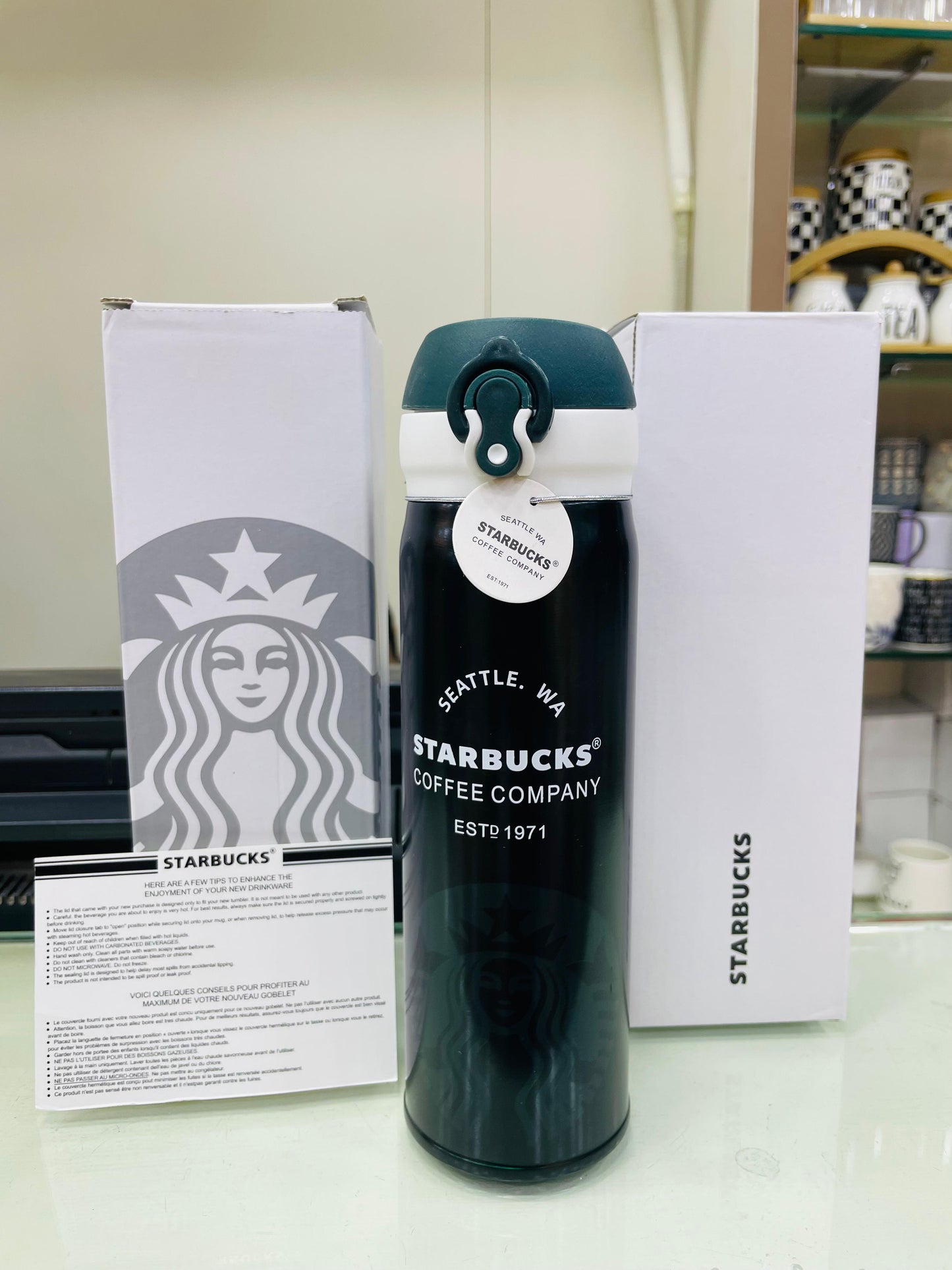 Starbucks Stainless Steel Thermos Water Bottle - Green - C-3