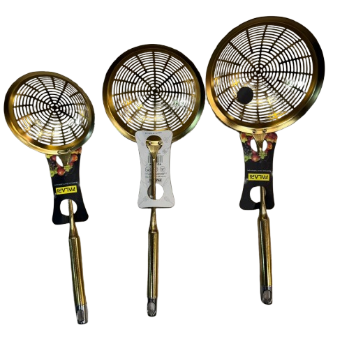 Stainless Steel Fry Strainer – Golden & Silver