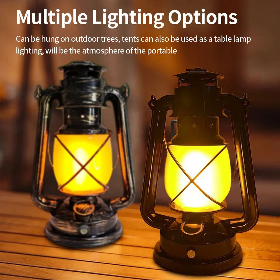 Vintage LED Kerosene Lantern – 35CM Sensor Night Lamp