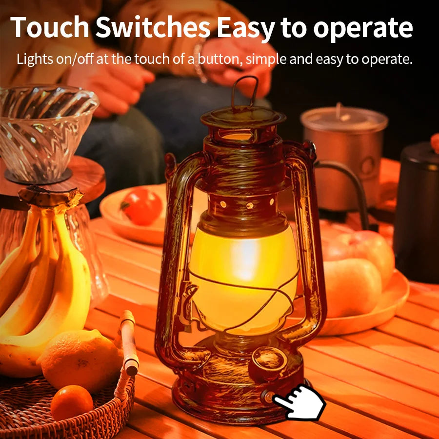 Vintage LED Kerosene Lantern – 35CM Sensor Night Lamp