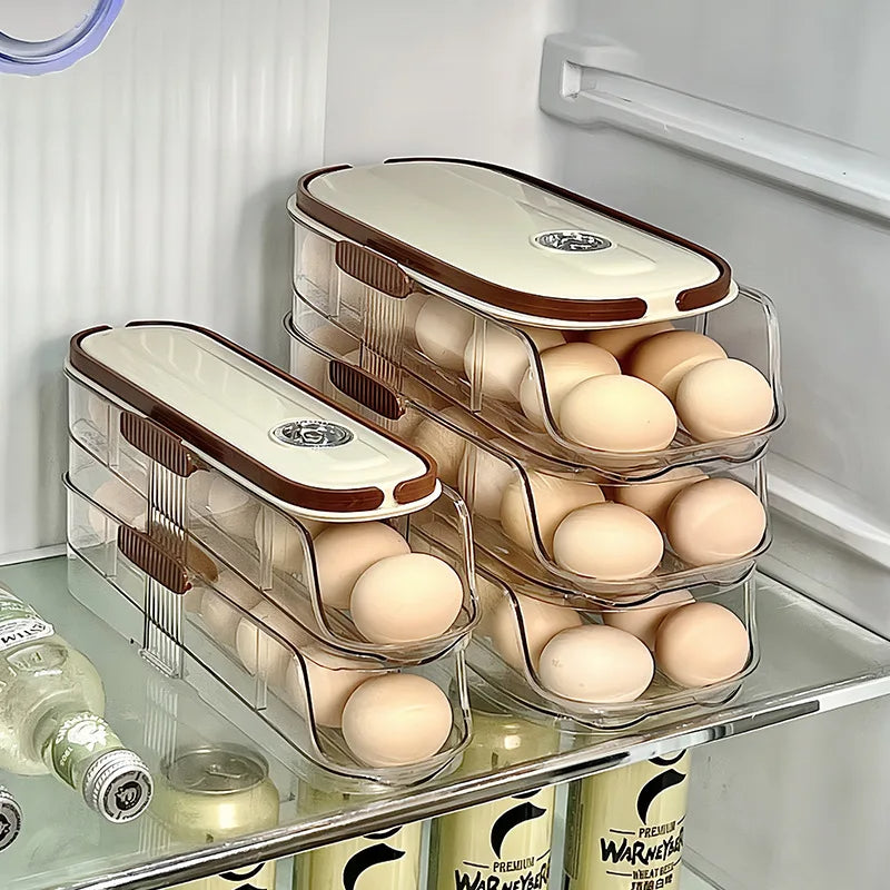 Transparent Automatic Rolling Egg Container