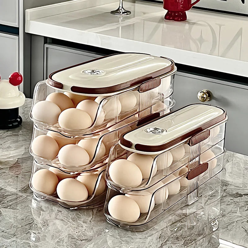 Transparent Automatic Rolling Egg Container