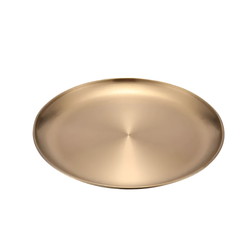 Elegant Golden Round Serving Tray