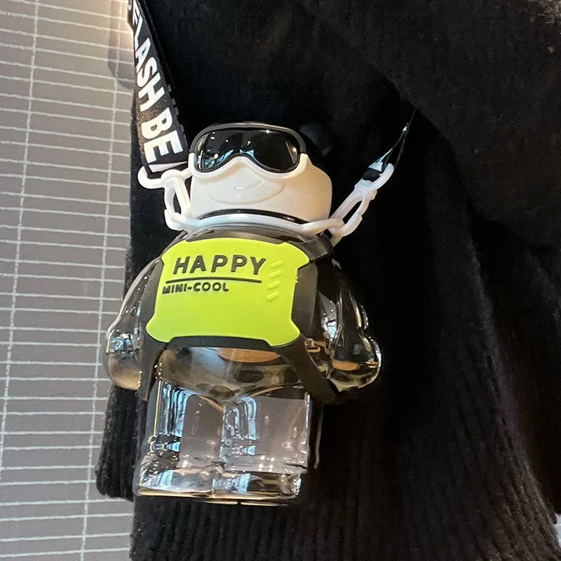 Cute Happy Mini Cool Water Bottle With Straw
