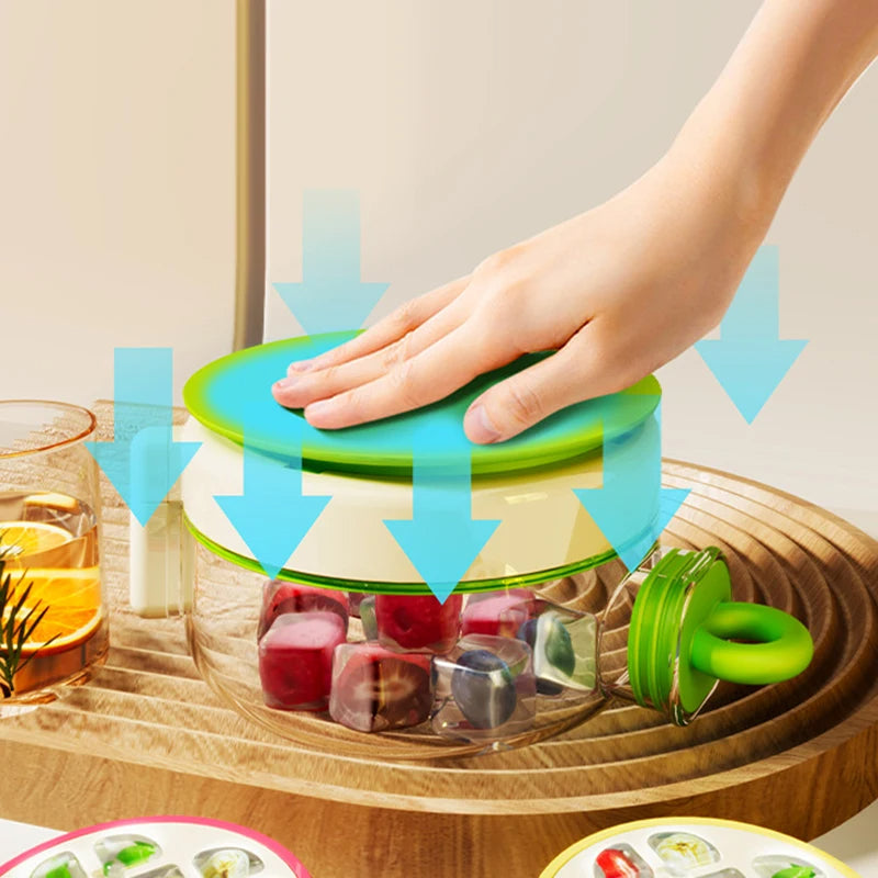 Round Beverage Dispenser with Ice Cube Maker