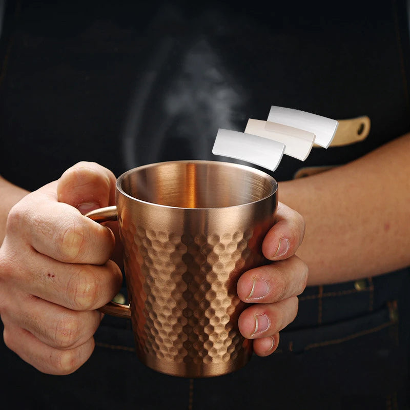 Hammered Texture Golden Coffee Cup