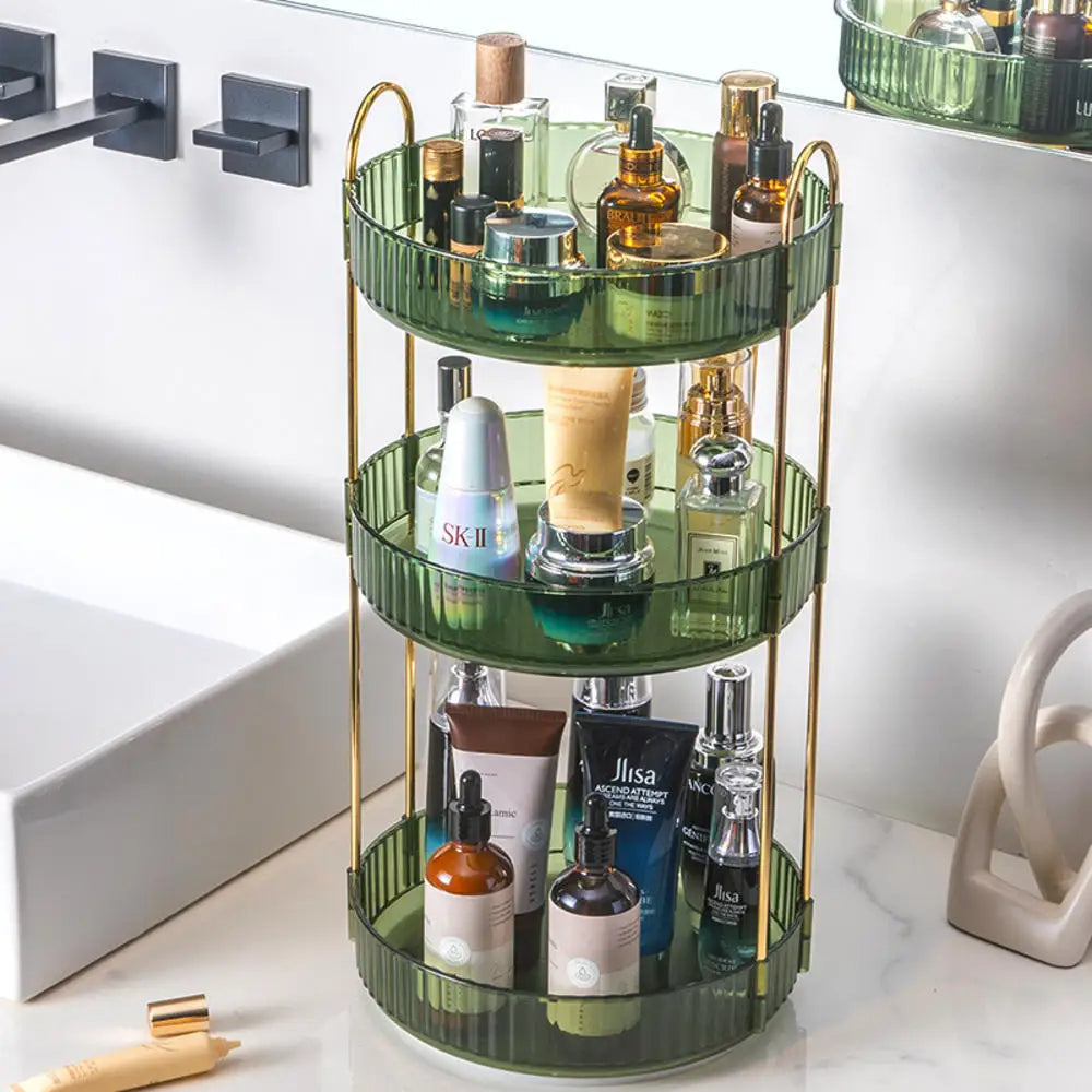360° Rotating PET Cosmetic Organizer – 3 Tier