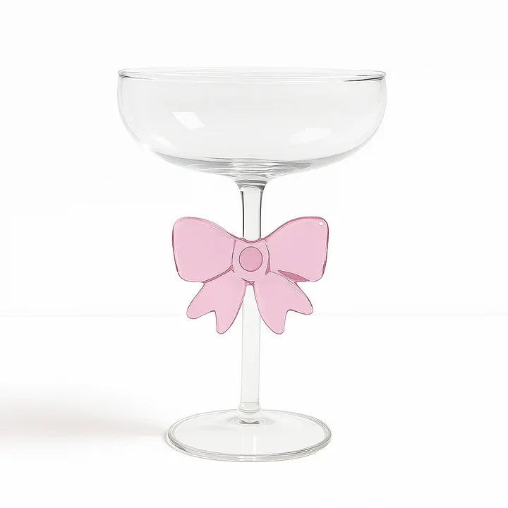 Pink Bow Transparent Glass