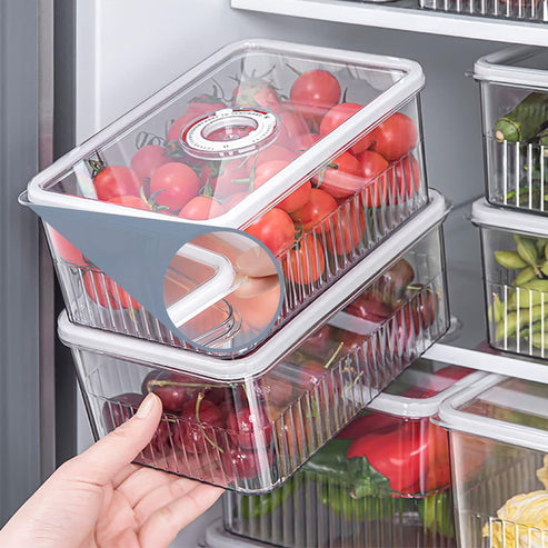 Refrigerator Food Storage Container With Time Recorder