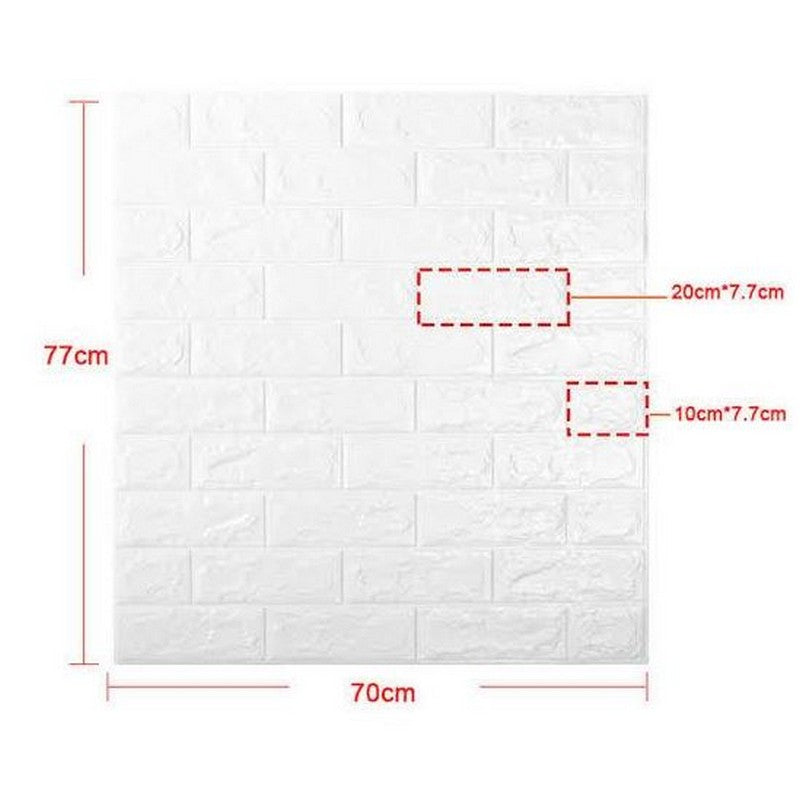 White 3d Brick Wallpaper Sheets