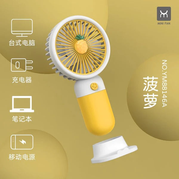 Mini Fruit Handheld Fan – Portable & Rechargeable