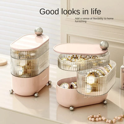 Rotating Makeup Organizer with Multiple Tiers