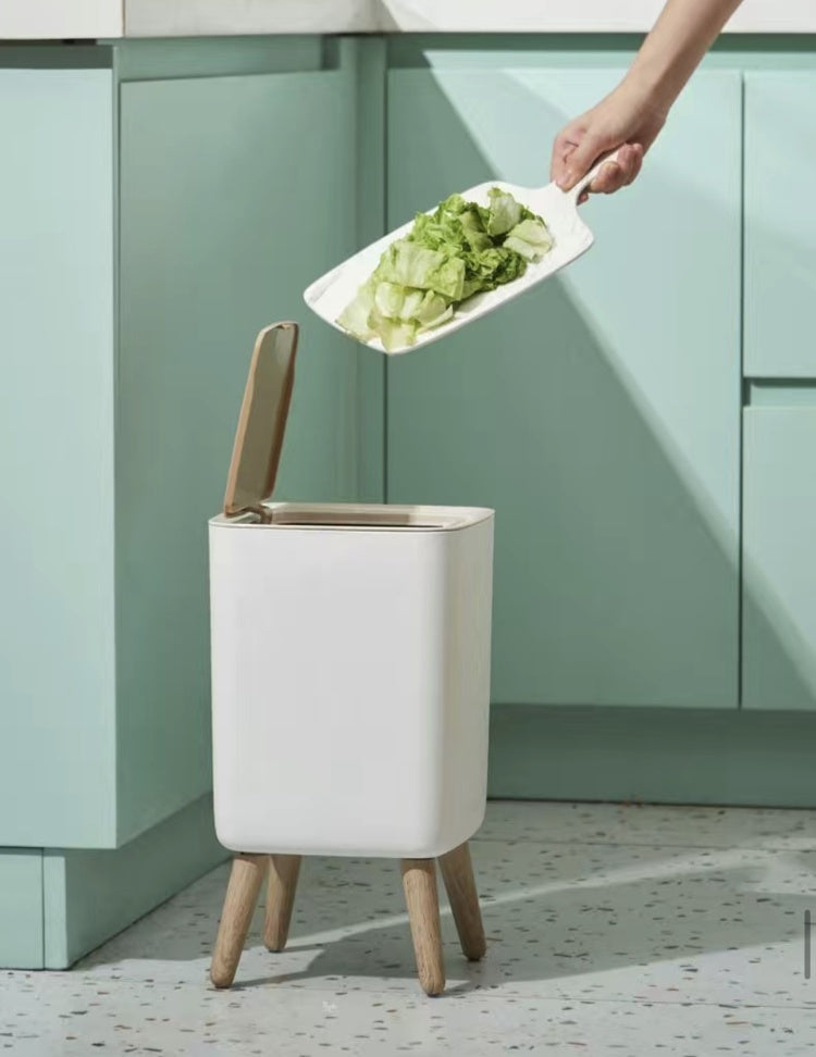 High Foot Dustbin with Lid Large Capacity (Square Shaped)