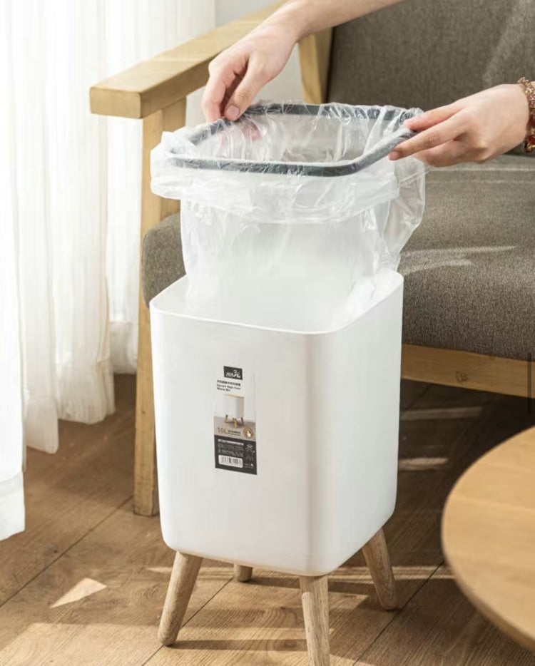 High Foot Dustbin with Lid Large Capacity (Square Shaped)