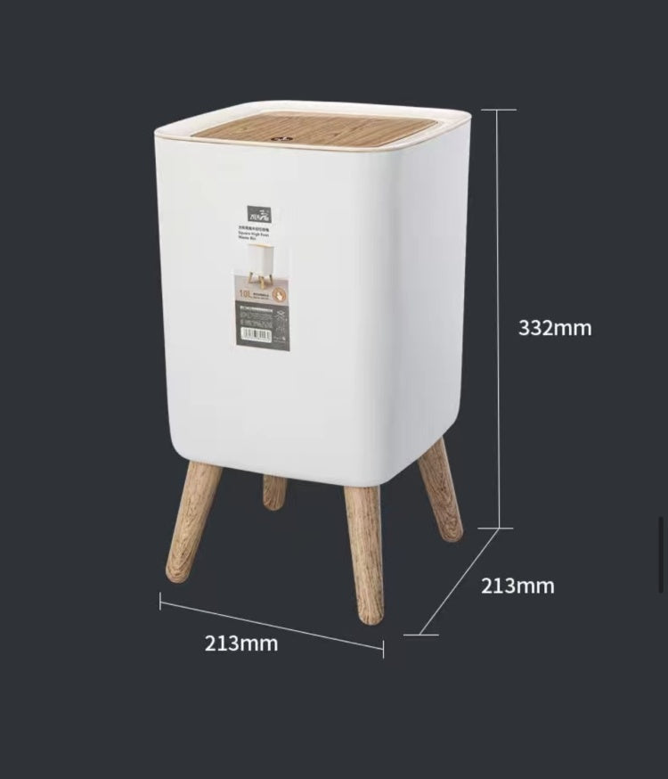 High Foot Dustbin with Lid Large Capacity (Square Shaped)