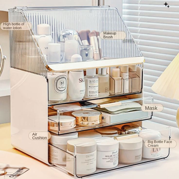 Dustproof Beauty Organizer – Spacious & Stylish