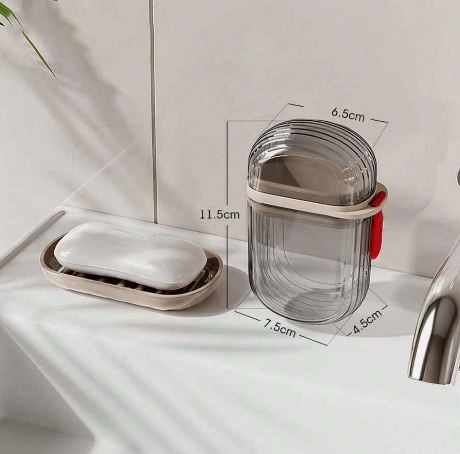1Pc Leakproof Travel Soap Dish With Lid - Draining Soap Bar Holder - Travel Soap Container
