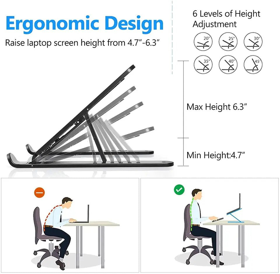 6 Level Portable Foldable Laptop Stand