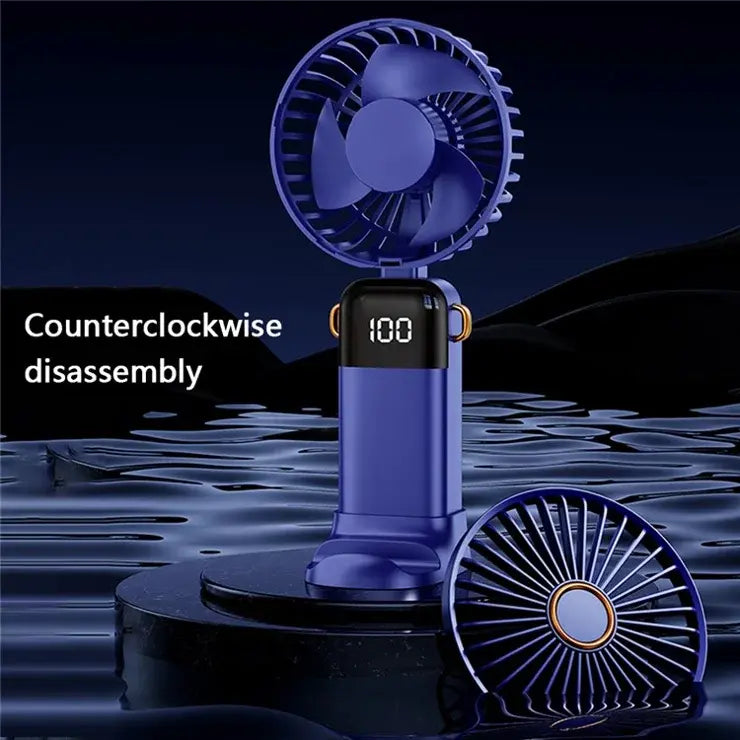 Portable Hand-held Folding Desk Fan - 5 Speed