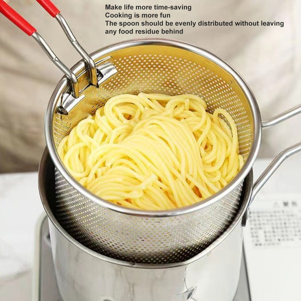 Stianless Steel Deep Fryer with Stainer & Detachable Handle
