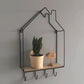 Hut Style Wall Shelf With Hooks