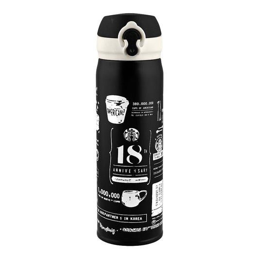 Starbucks 18th Anniversary Black Thermos Bottle – Black - 500ml